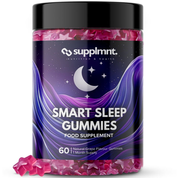 Supplmnt. Smart Sleep Gummies | Formulated with Valerian Root and Griffonia Seed Extract | 60 Natural Grape Flavour Gummies, 1 Month Supply